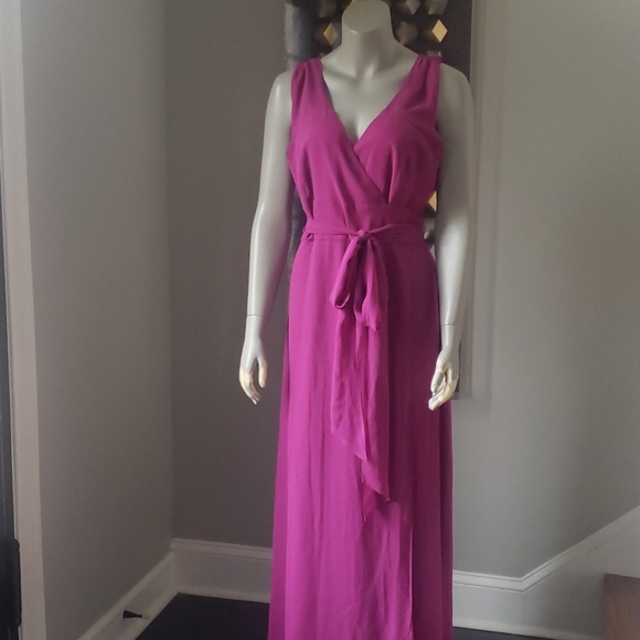 Ceremony by Joanna August Chiffon Wrap Dress SzL - Picture 7 of 7